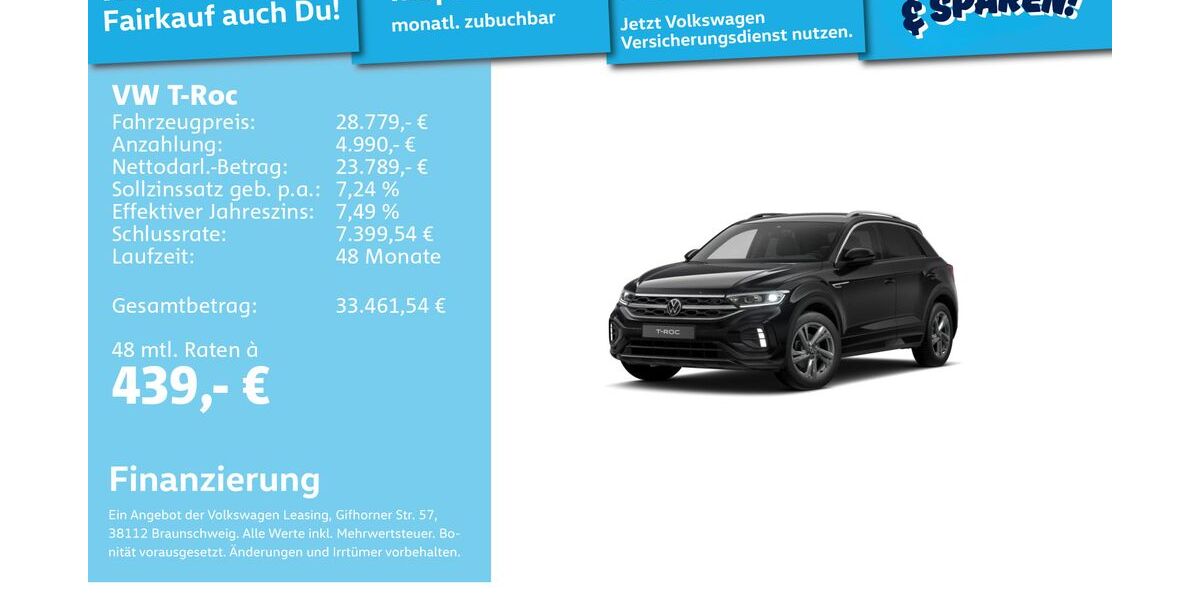 VW T-Roc 6.692 km 28.491 &euro; Mannheim 68309