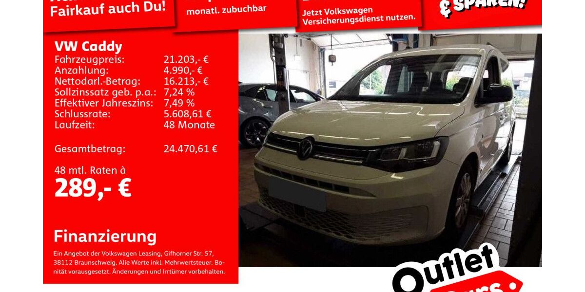 VW Caddy 44.800 km 20.991 &euro; Mannheim 68309
