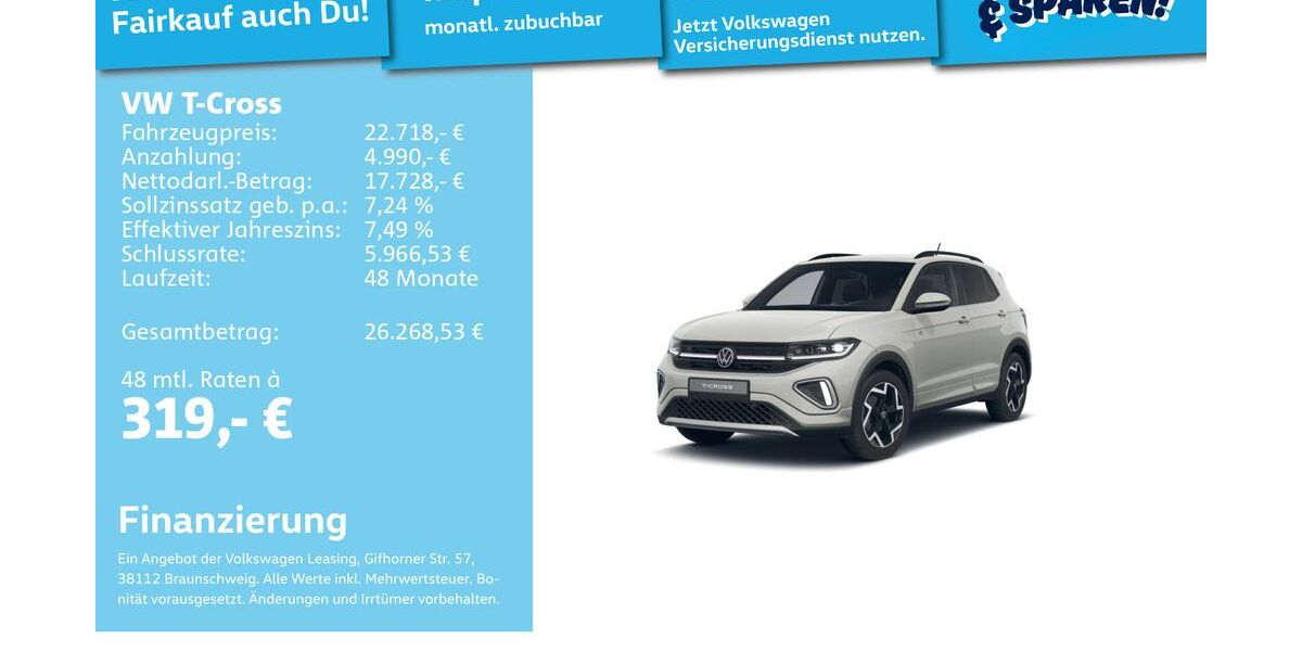 VW T-Cross 9.586 km 22.491 &euro; Mannheim 68309