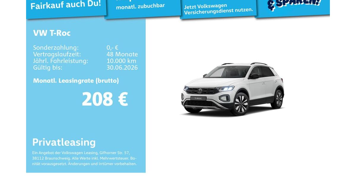 VW T-Roc 22.790 km 21.492 &euro; Mannheim 68309